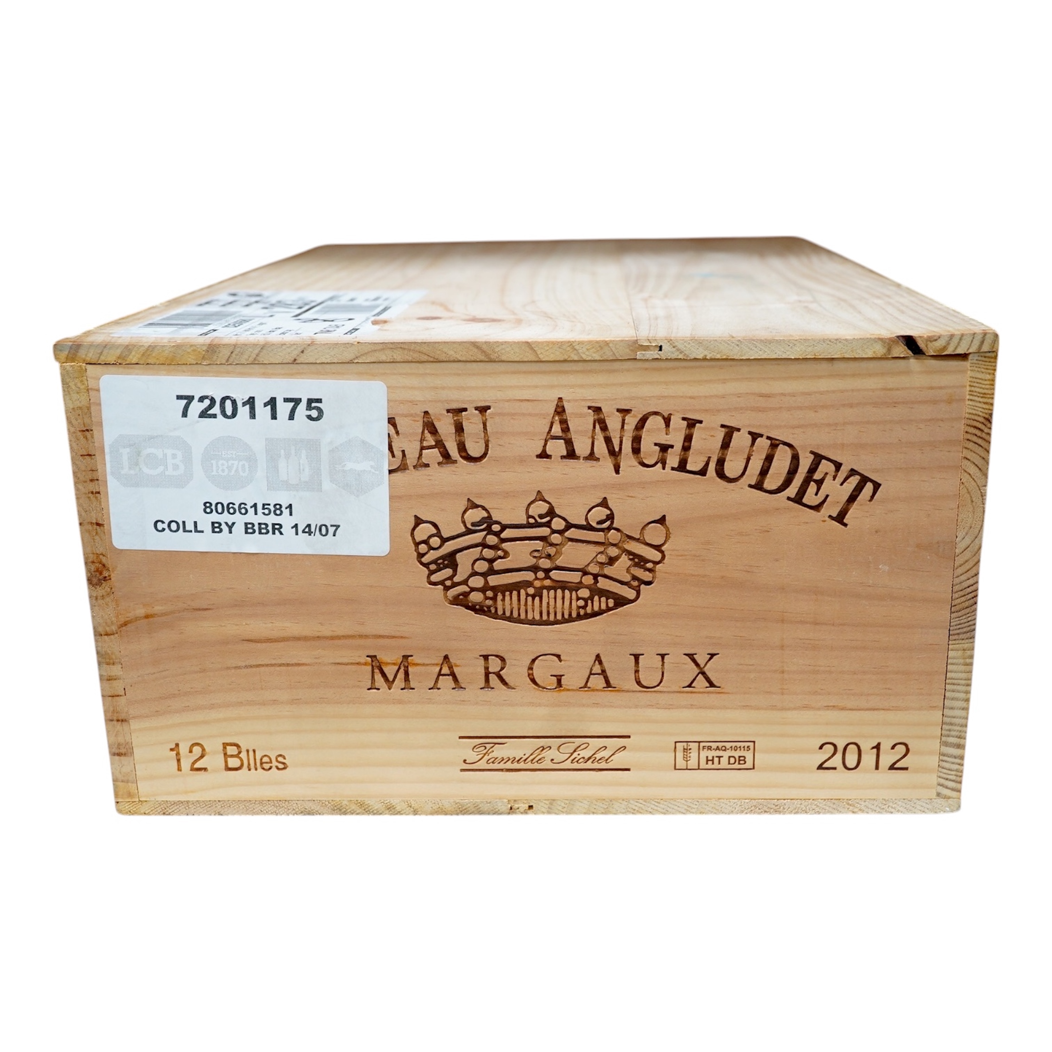 Twelve bottles of Chateau Angludet Margaux 2012, OWC. Condition - good, storage history unknown